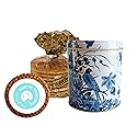 DeReuze Dutch Stroopwafels Gift Set with Decorative Netherlands Inspired Design Blue Tin and Special Occasion Gift Message Shipped in Organza Bag (Get