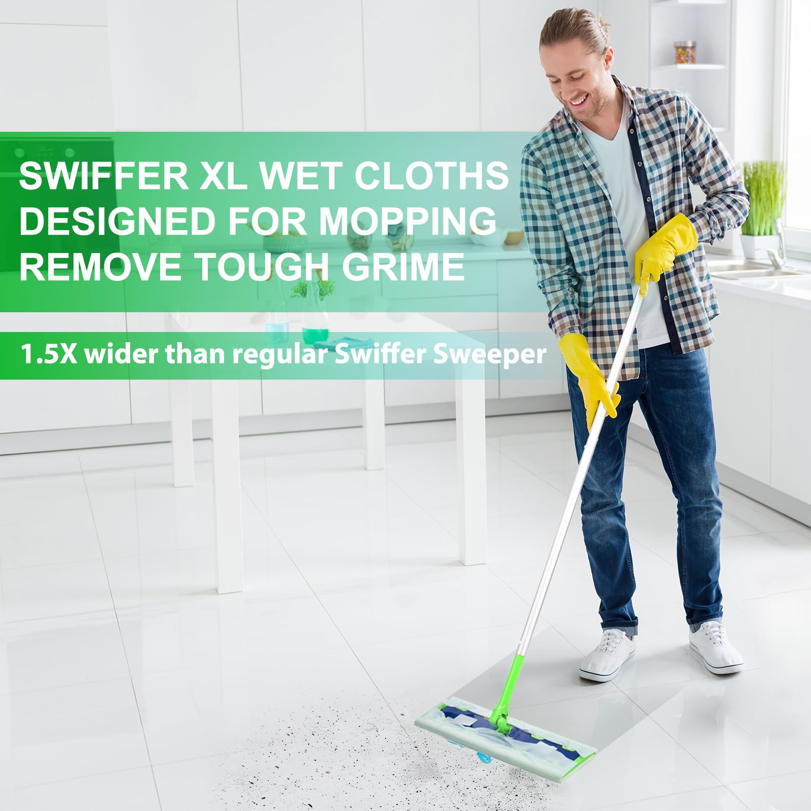 20 Count XL Wet Mopping Cloths for Swiffer Sweeper XL Mop - Disposable X-Large Wet Pad Refills - Multi-Surface Wet Wipes Mopping Pads Refill for Floor