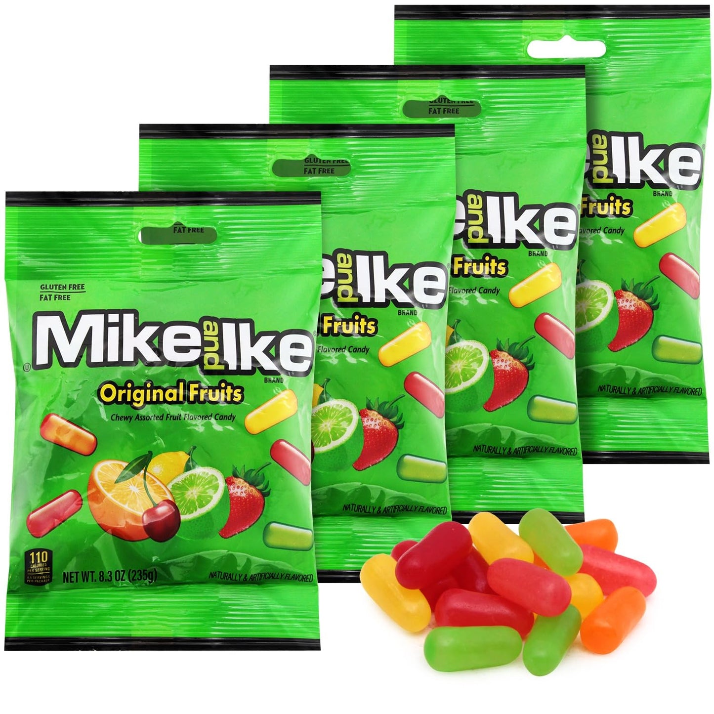 Mike and Ike Original Fruits Candy, 4 Pack of Movie Theater Boxes 8.3 OZ Each, Ideal Mike and Ike for Your Favorite Films, Perfect Theater Box-Candy