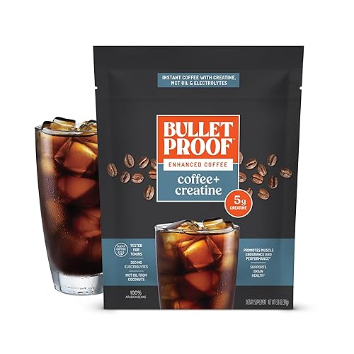 Bulletproof Coffee + Creatine Instant Coffee, 5g Micronized Creatine Monohydrate with Electrolytes & MCT Oil, Clean Toxin-Tested Beans, Energy