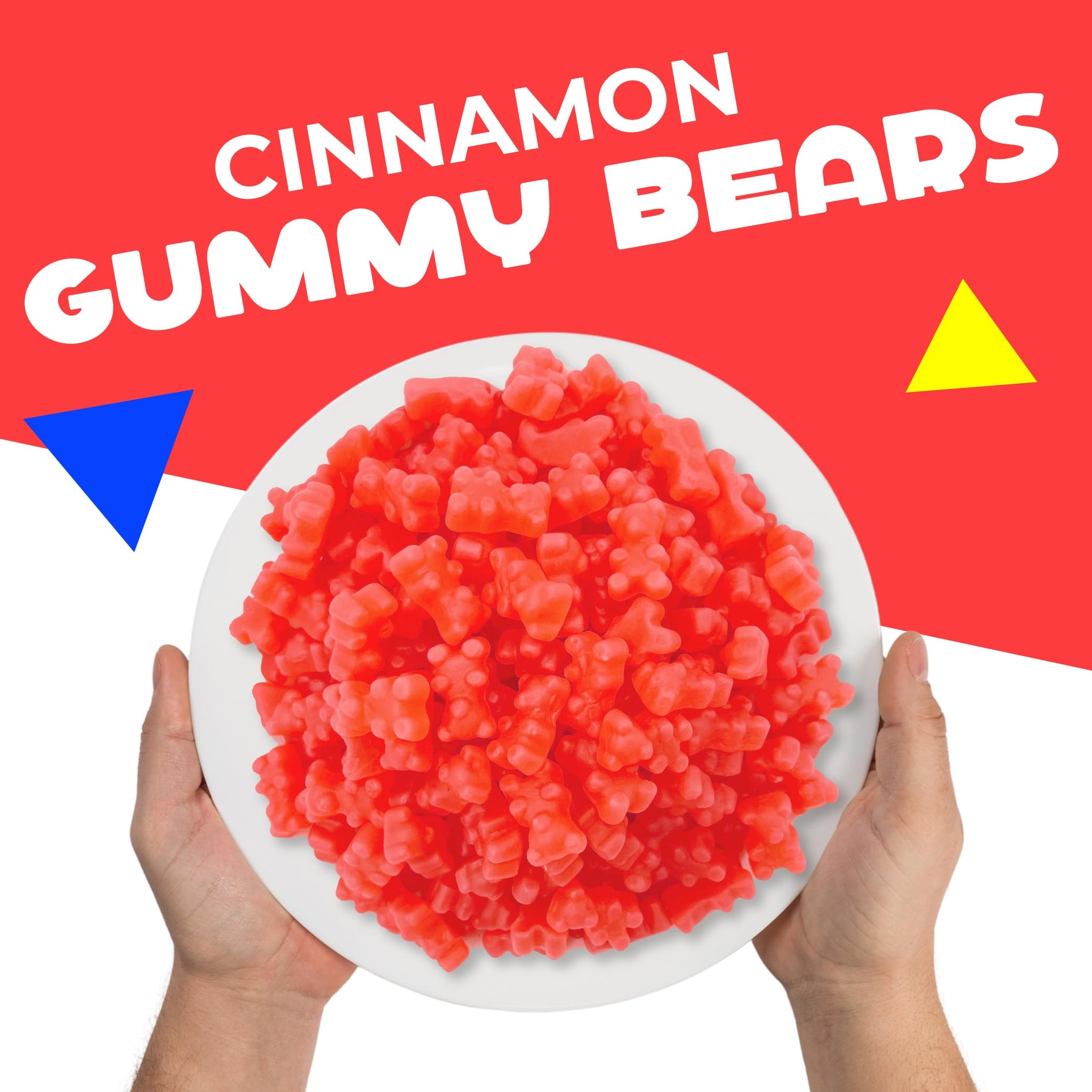 Cinnamon Bears | 1 Pound Bag | Cinnamon Candy | Gelatin Free Red JuJu Bears | Classic Sweet and Spicy Gummies | Gummy Candy | Nostalgic Chewy Candy