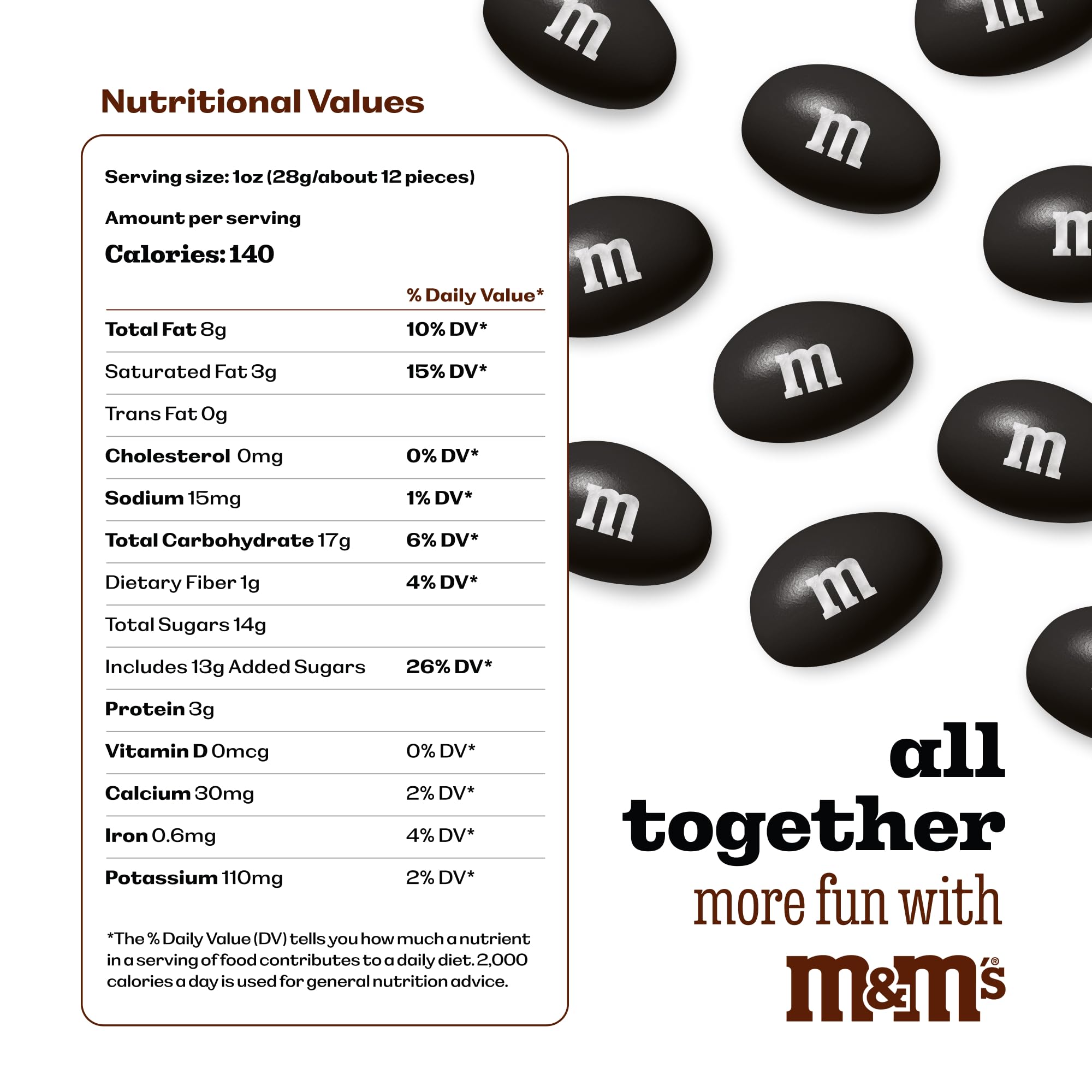 M&M’S WORLD Peanut Black Chocolate Candy-2lbs of Bulk Candy in Resealable Pack for Easter,Candy Buffet,Birthday Parties,Theme Meetings,Candy Bar,Sweet