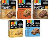 Kind Breakfast Bars New Variety 5 Pack. 1 Box of each: Dark Chocolate, Honey Oat, Peanut Butter, Almond Butter. Total of 40 Bars