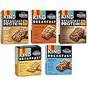 Kind Breakfast Bars New Variety 5 Pack. 1 Box of each: Dark Chocolate, Honey Oat, Peanut Butter, Almond Butter. Total of 40 Bars