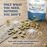 Snacks Solutions Sprouted Pumpkin Seeds (5 oz - Pack of 6, Salted) USDA Organic, Kosher Certified, Rich in Protein