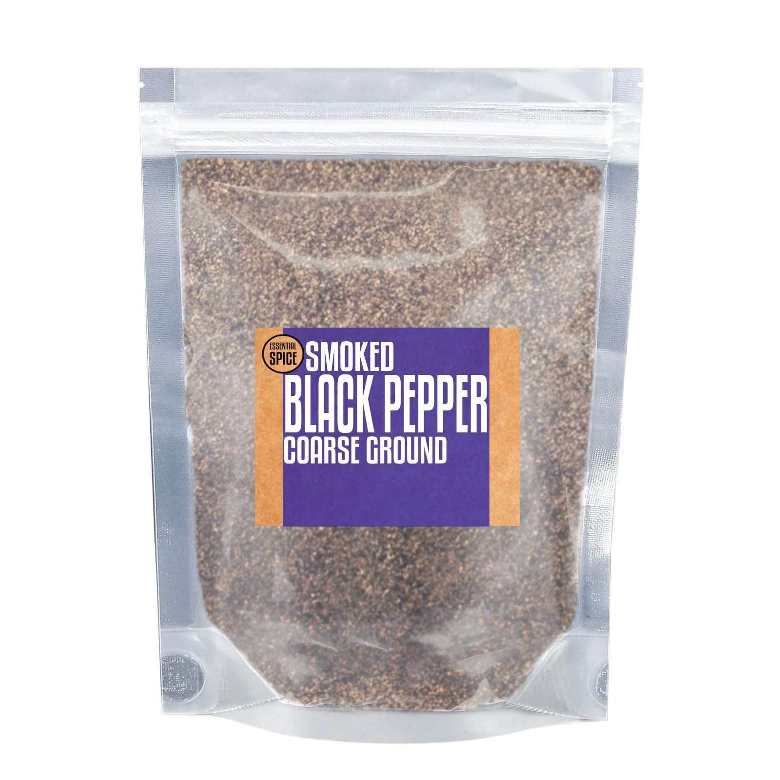 Essential Spice Coarse Ground Smoked Black Pepper - Bold, Smoky & Pungent Flavor - Cracked Smoked Peppercorns for Rubs, Grilling, Marinades & Savory