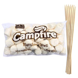 1 Pound of Large White Marshmallows with Bonus Roasting Sticks - Made with Natural Vanilla, No Artificial Flavors - Great for Campfires, S'Mores, Rice