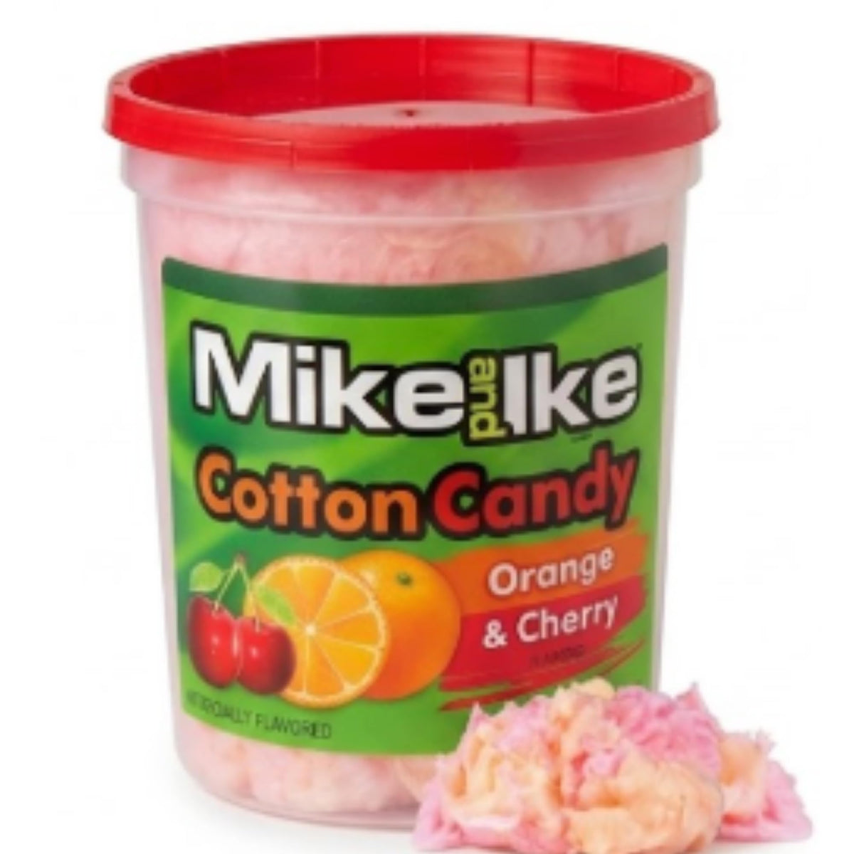 Mike and Ike Cotton Candy Tubs - 2 oz Fruity Spun Sugar Fluffy Candy - Individually Wrapped Novelty Treats for Birthdays, Carnivals, Summer Parties