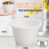 Visen 100 Pack Compostable Portion Cups, 4 oz Disposable Paper for Condiment, Food Sample, 100% Biodegradable Souffle, Jello Shot & Samples Honey Nuts