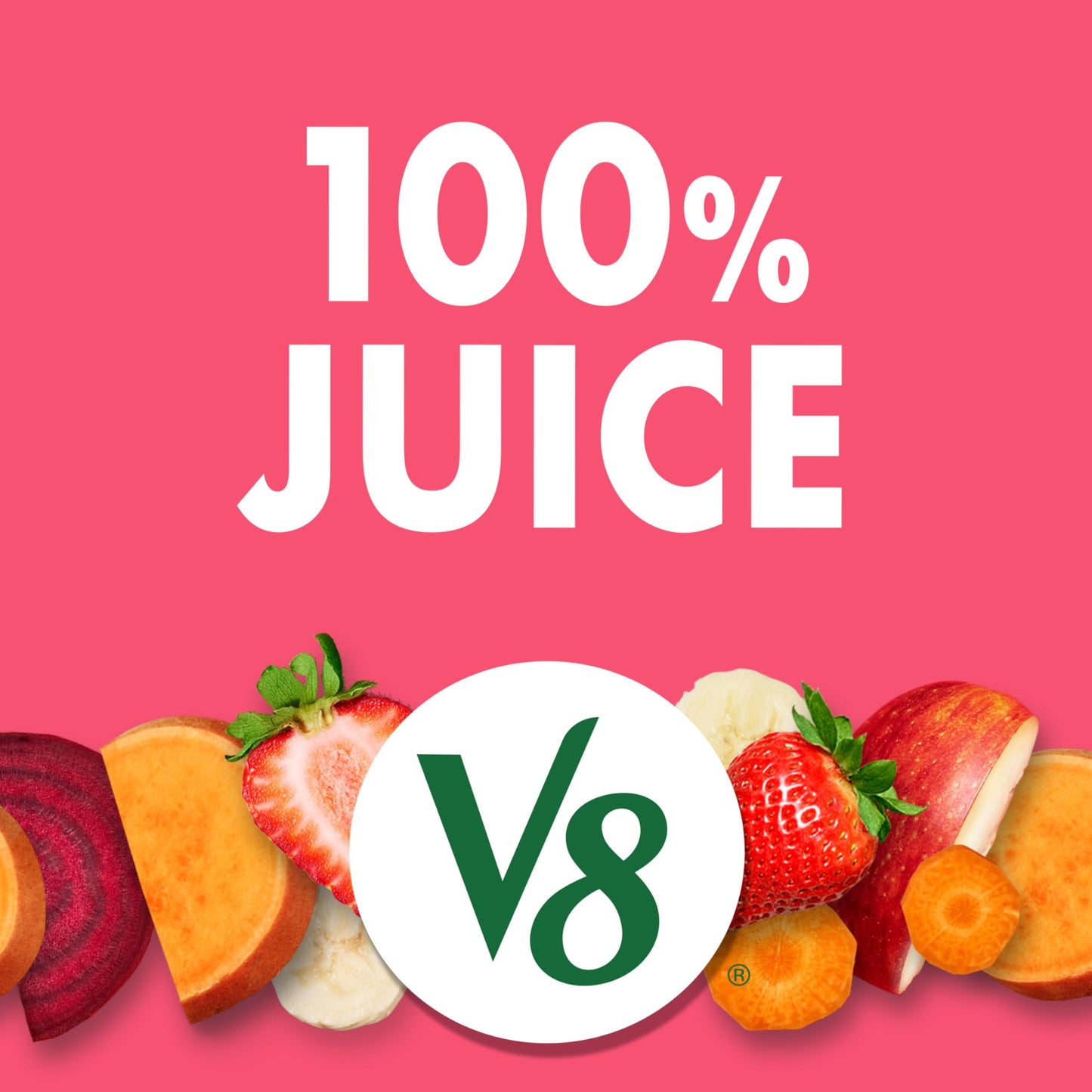 V8 Strawberry Banana 100% Fruit and Vegetable Juice, 8 fl oz Can (6 Pack)