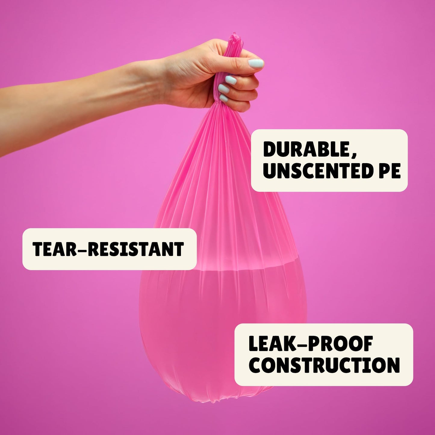FORID Small Garbage Bags - 5 Gallon, Trash Can Liner for Home, Office, Bathroom, Bedroom, Waste Bin (5 Colors 150 Bags) - Durable & Thick Trash Bag