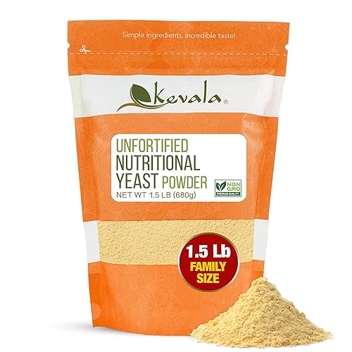 Kevala Nutritional Yeast - Premium Non Fortified Powder for Vegan Cooking, Product of USA, Seasoning with a Cheesy Flavor, Dry Yeast With No Added