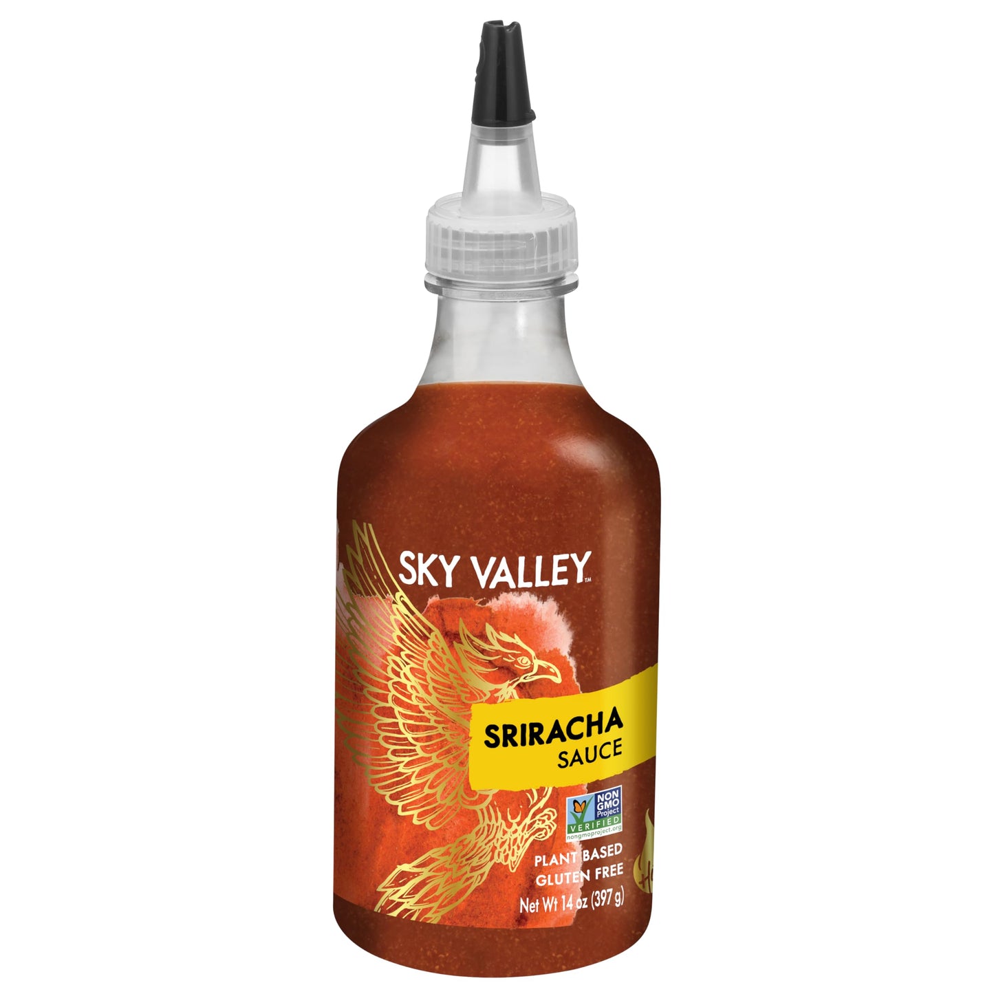 Sky Valley Sriracha Sauce - Hot Sauce, Made with Red Jalapeno Peppers, Gluten Free, Vegan, Non-GMO, Less Than 2g of Sugar per Serving, 5 Calories per