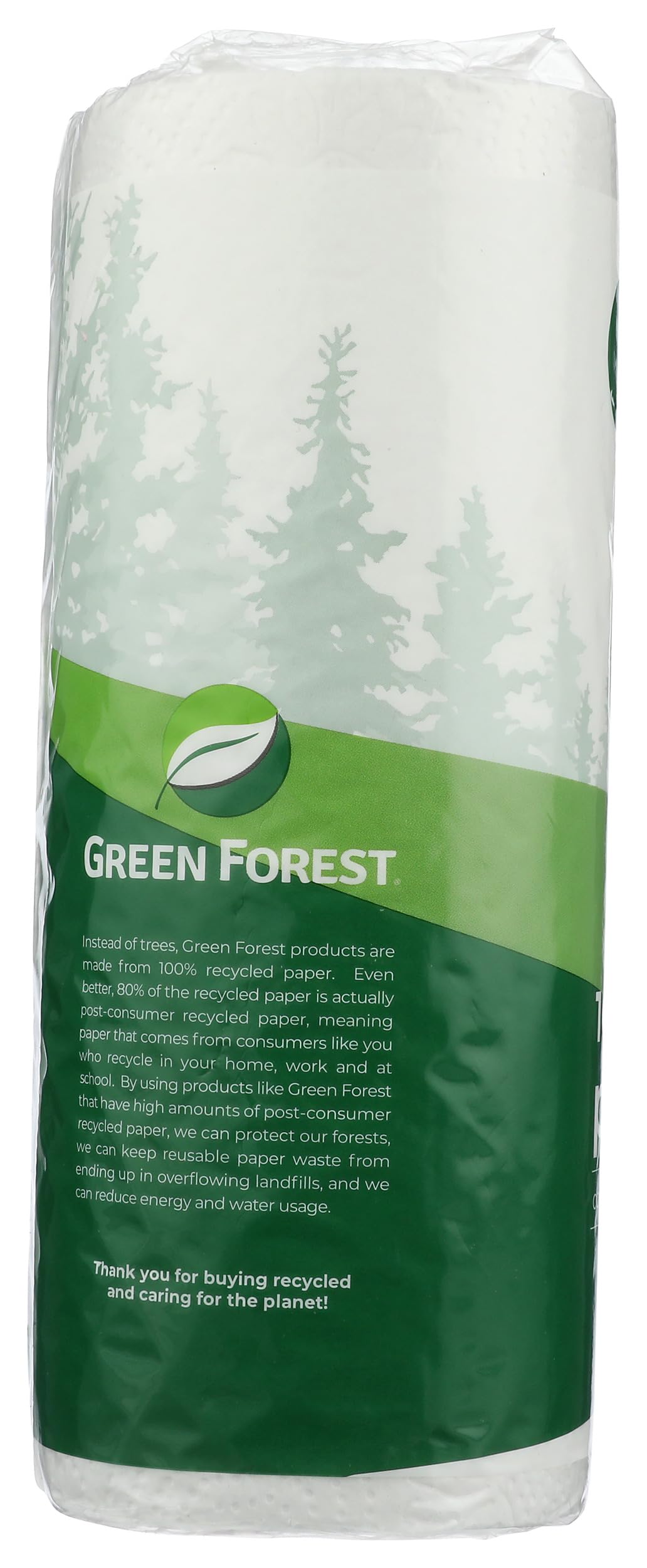 Green Forest 3-Roll Size Your Own Towels, White