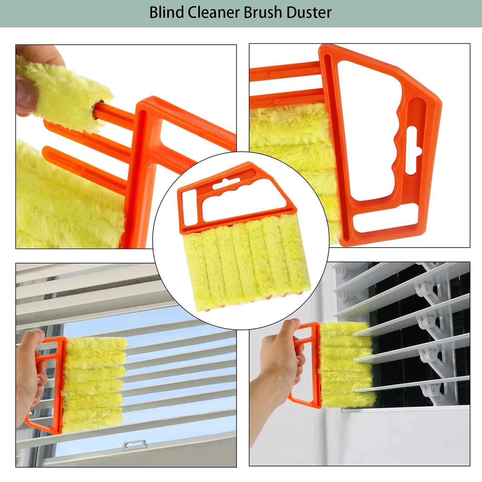 Openfly Venetian Blind Cleaner Duster Tool, Hand-held Window Shutters Duster, Window Blind Cleaning Tool, Groove Gap Cleaning Brush for Blind, Air