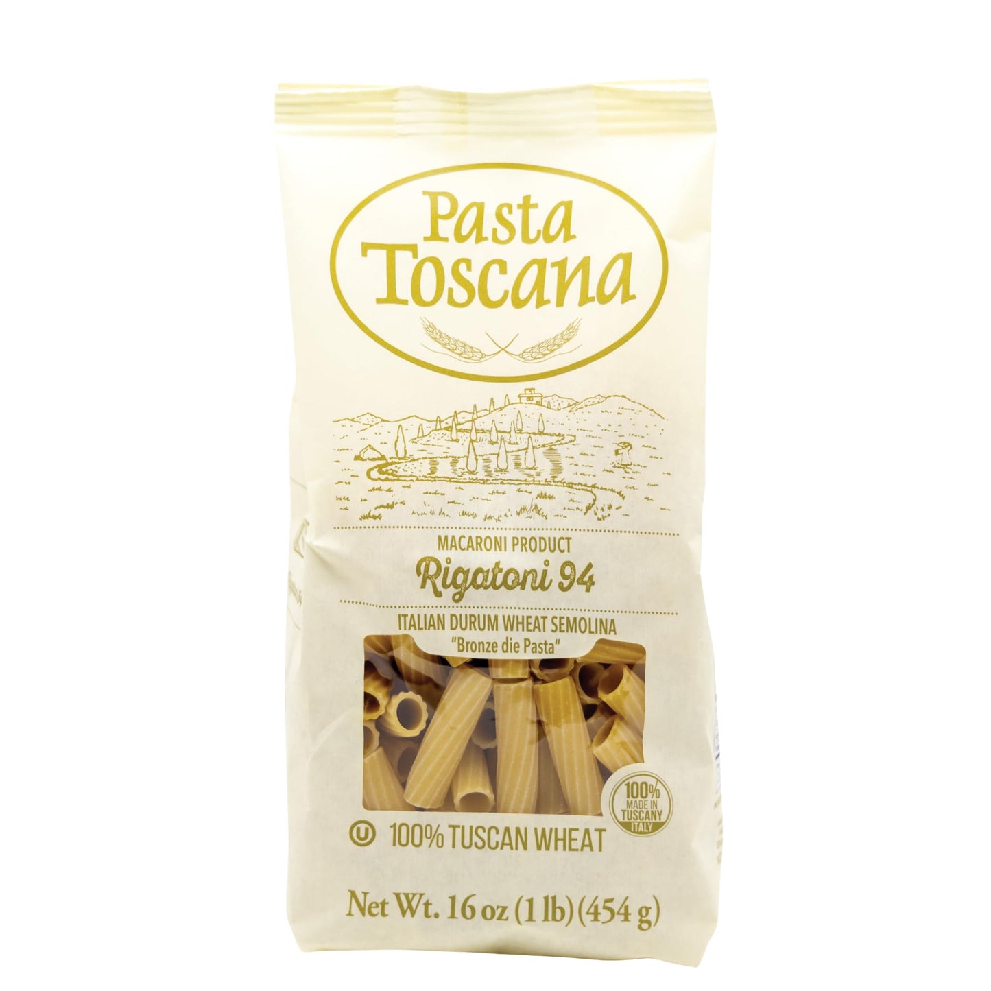 Pasta Toscana | Bronze Die Pasta | Italian Durum Wheat Semolina | Bronze die Pasta, 16 oz (Pack of 3, Rigatoni)