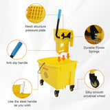 FAHKNS Commercial Mop Bucket with Wringer, 35 Quart Industrial Mop Bucket with Commercial Mop, [No Need to Change Water Frequently], Mop and Bucket