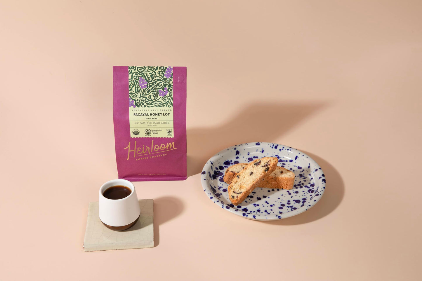 Heirloom Coffee Roasters - Pacayal Honey Lot - Light Roast - Whole Bean Coffee - 100% Regenerative Organic Certified, 12oz