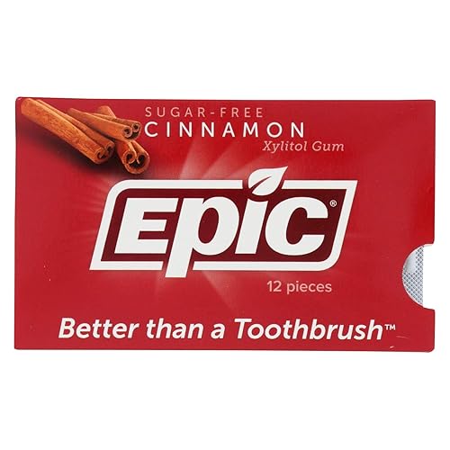 Epic Dental Cinnamon Gum - Xylitol Sweetened - Case of 12-12 Pack12