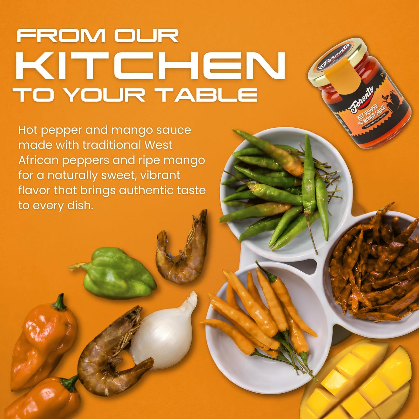 Authentic Taste Africa Pepper Sauces & Purees - Traditional West African Chili Sauce Made with a Variety of Peppers, Ginger & Garlic, Flavor-Packed