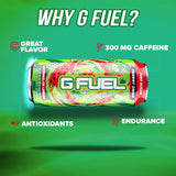 G Fuel Energy Drink, Watermelon, Sugar Free Beverage with 300mg Caffeine, Daily Energy Boost with Focus Amino, Vitamin + Antioxidants, 16 oz Cans
