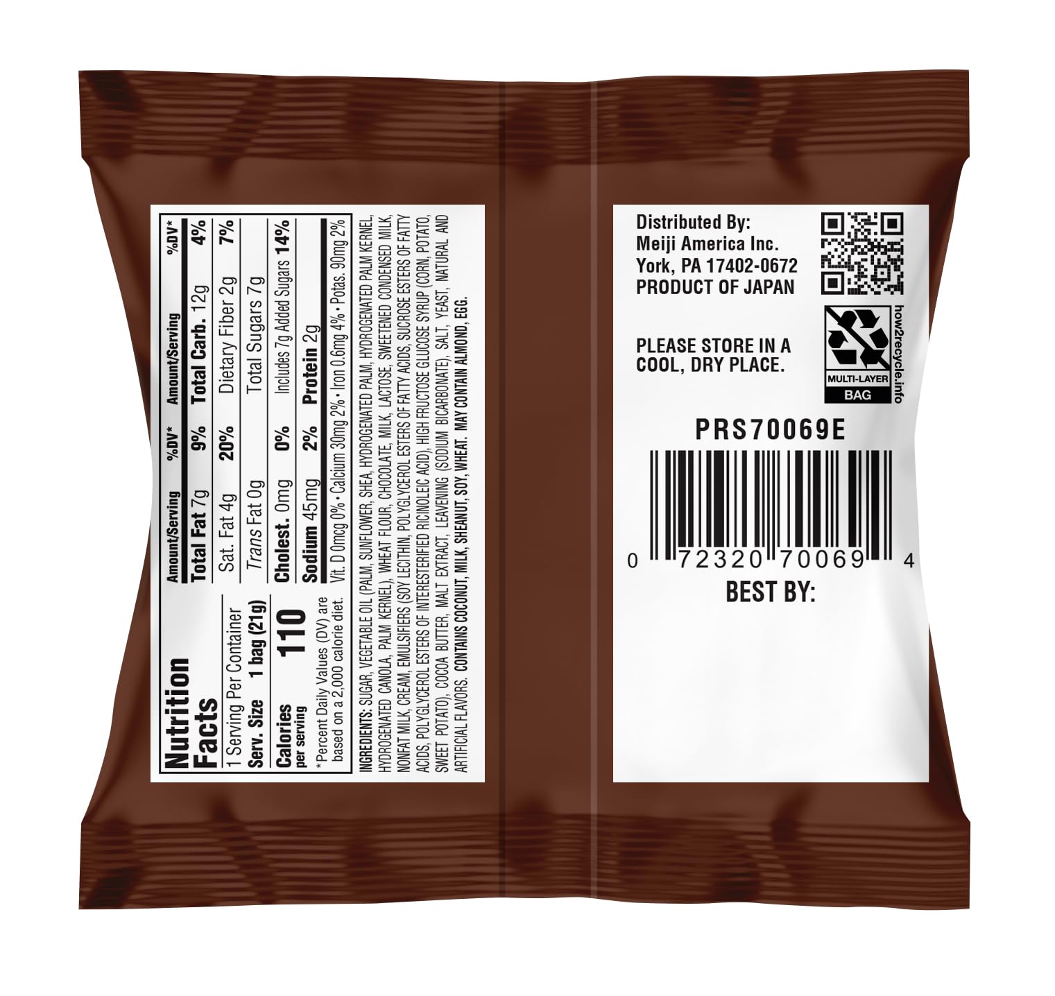 MEIJI Chocorooms Crispy Crackers - .75oz, Pack of 24 - Crunchy Pretzel Shell with Smooth Delicious Crème
