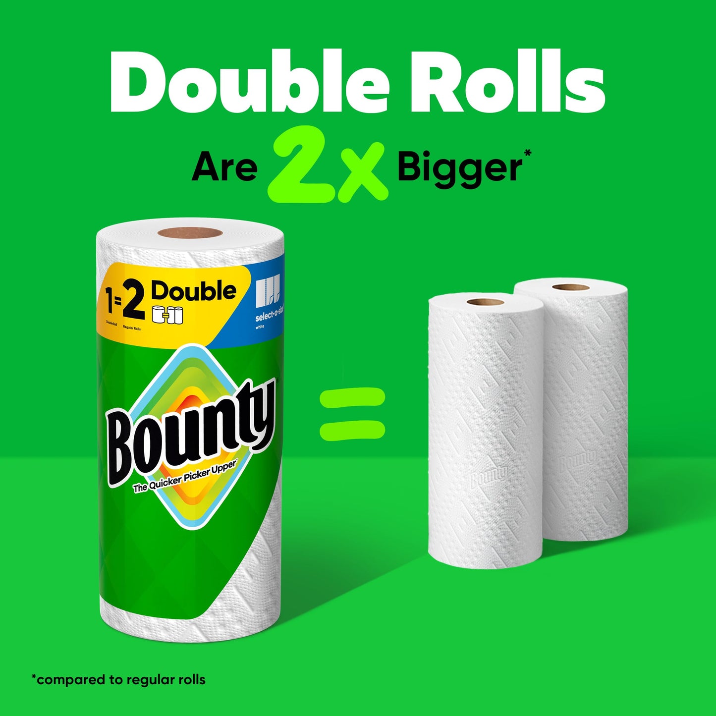 Bounty Paper Towels Select-A-Size White, 6 Double Rolls, 82 Sheets Per Roll