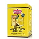 Brew La La Organic Green Tea - Natural Ginger Lemon Flavor - 50 Tea Bag Tin - Low Caffeine - USDA Certified Organic