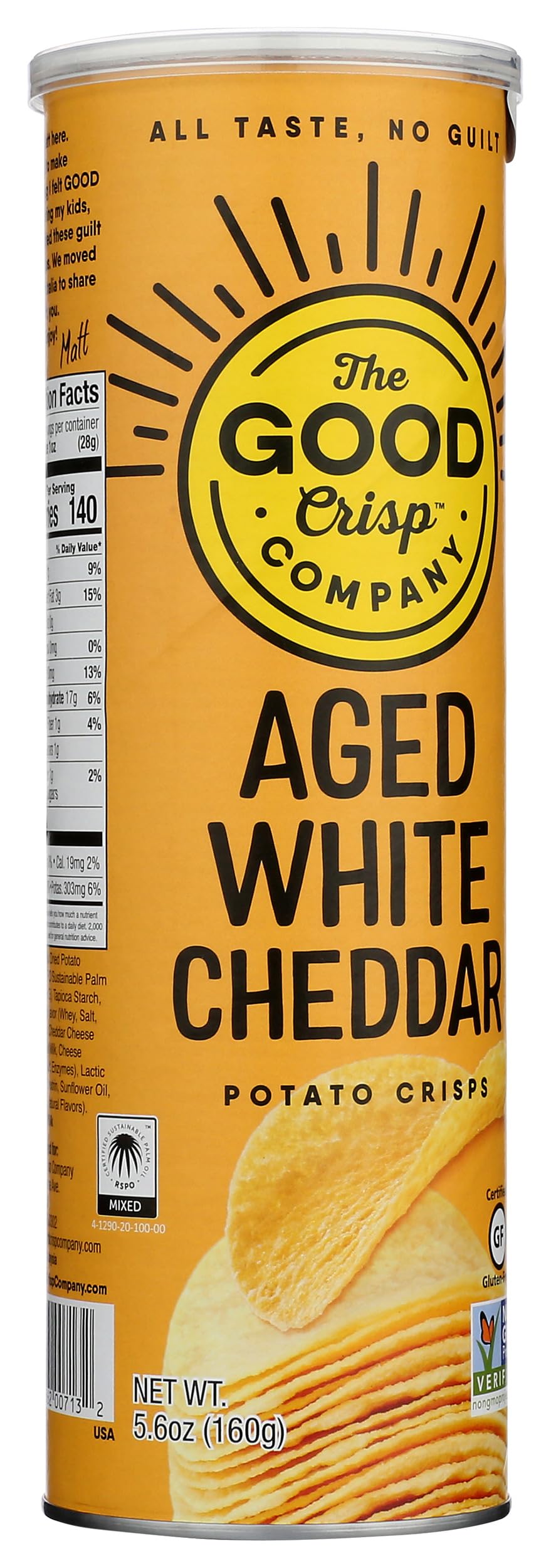 The Good Crisp Company, Potato Crisps Aged White Cheddar, 5.6 Ounce
