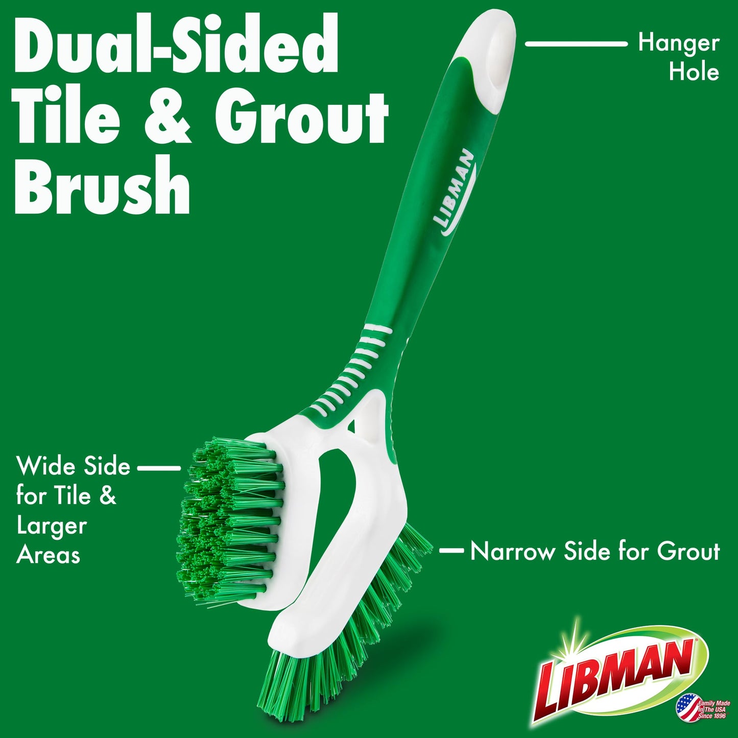 Libman Heavy Duty Scrub Brush Kit | Cleaning Brushes for Household Use | Tub Scrubber | Easy Grip Scrub Brush | Big Job Kitchen Brush | Dual Sided