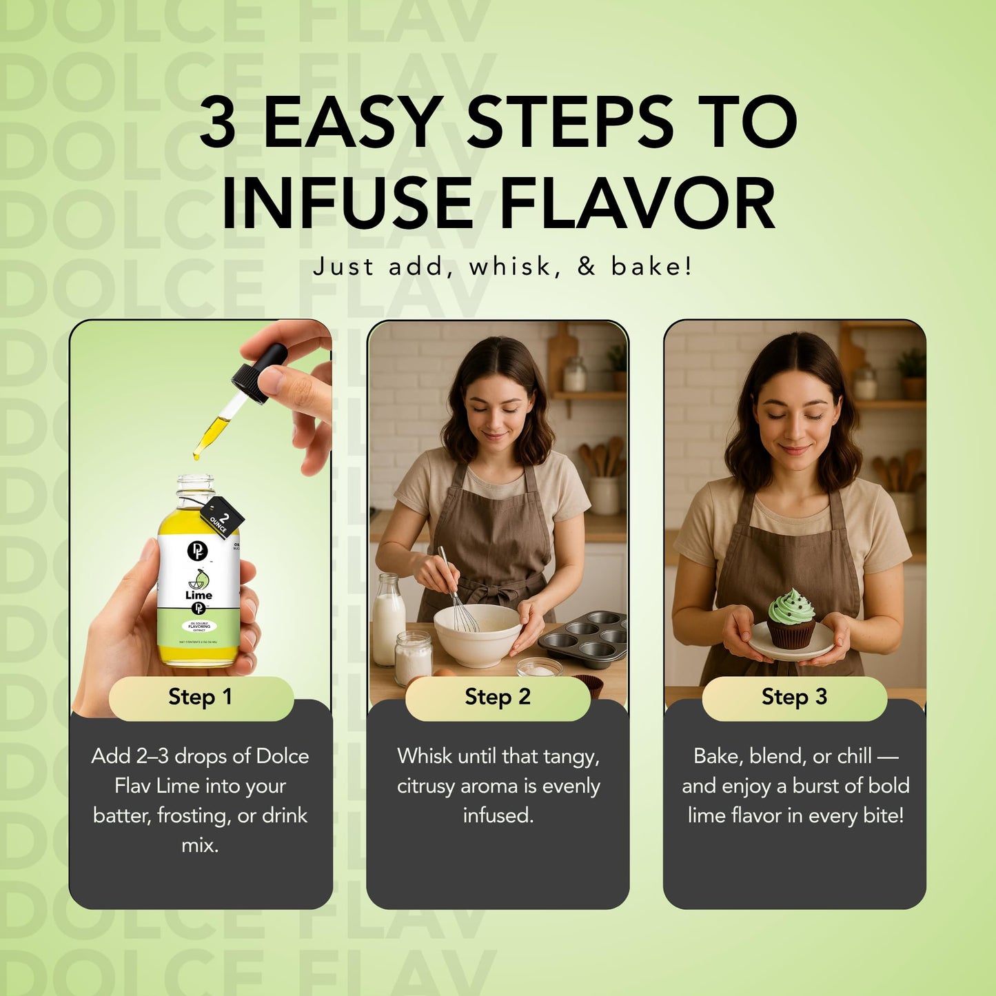Dolce Flav Natural Lime Extract - 8 Ounce Oil-Soluble Kosher, Sugar-Free, Concentrated Citrus Lime Flavor for Candy, Chocolates & Desserts