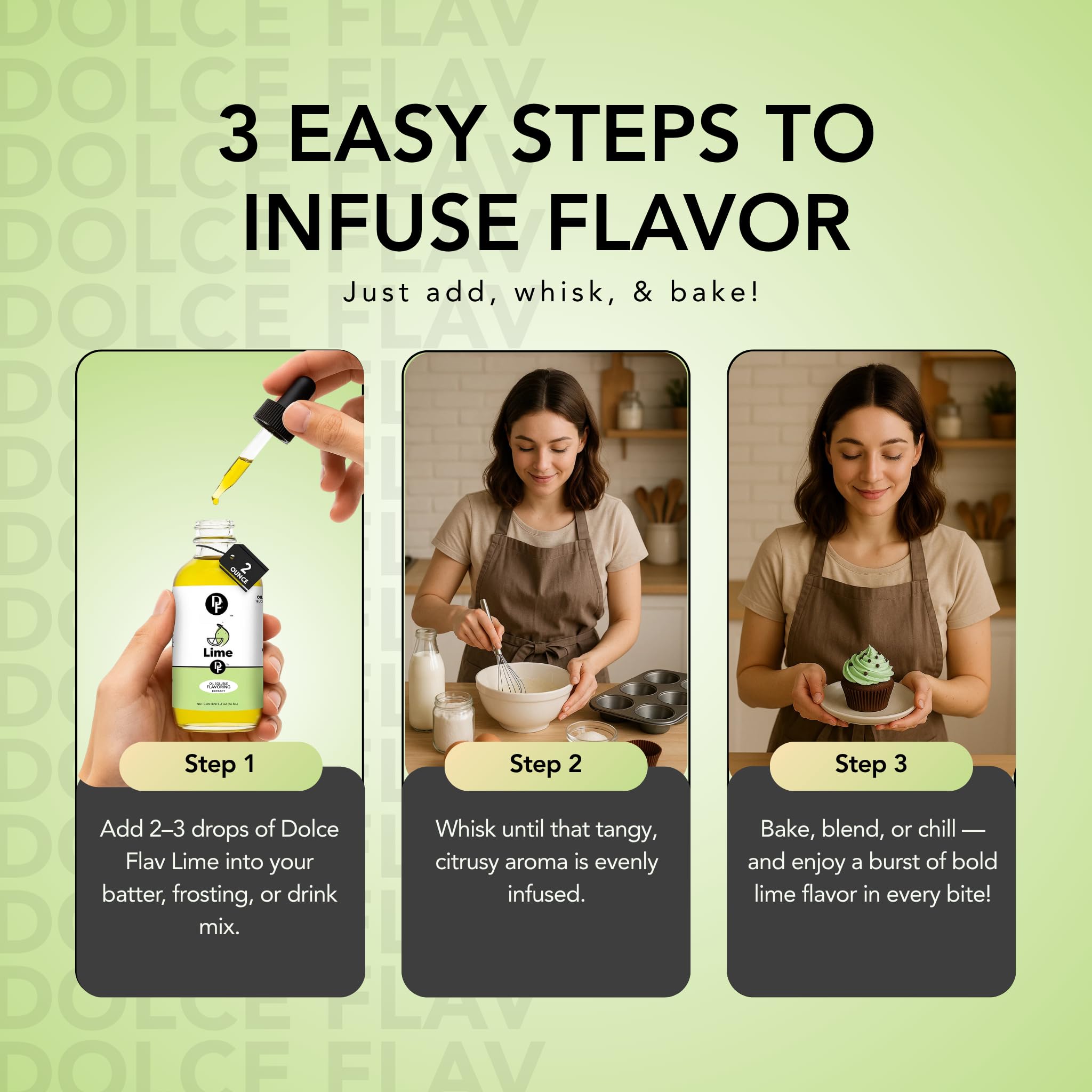 Dolce Flav Natural Lime Extract - 8 Ounce Oil-Soluble Kosher, Sugar-Free, Concentrated Citrus Lime Flavor for Candy, Chocolates & Desserts