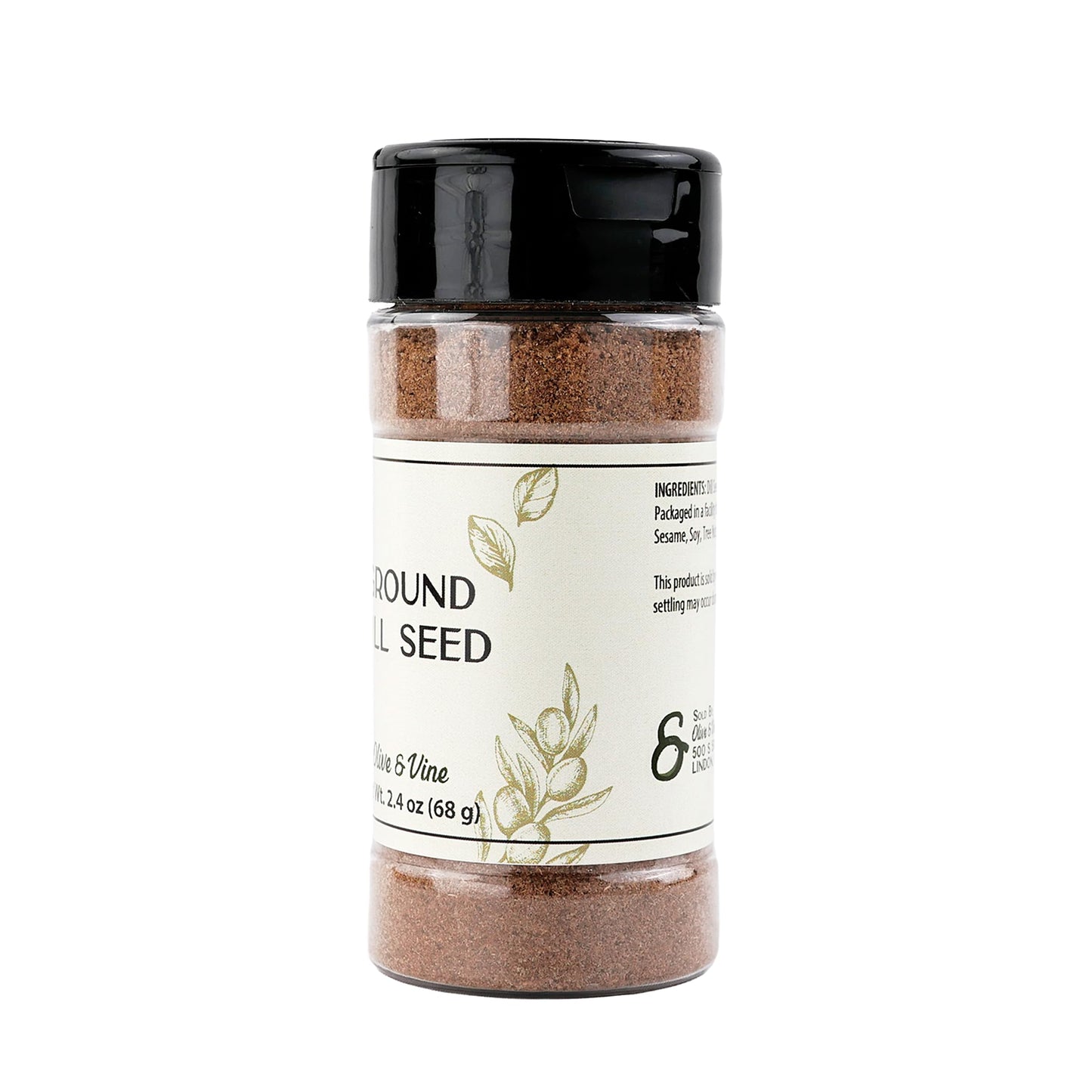 Olive & Vine Ground Dill Seed, Earthy Flavor, For Pickling & Dressings, Rich Tradition, Authentic Taste, For Global Recipes (2.4 Ounce)