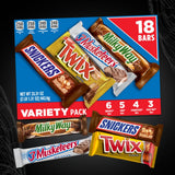 SNICKERS, TWIX, MILKY WAY & 3 MUSKETEERS Individually Wrapped Variety Pack Full Size Milk Chocolate Candy Bars Bulk Assortment, 33.31 oz, 18 Bars