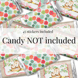 Amanda Creation “Guess Whooo” Cute Owl Baby Girl Shower Sprinkle Mini Chocolate Candy Bar Sticker Wrappers, 45 1.4" x 2.6" Wrap Around Labels, Great