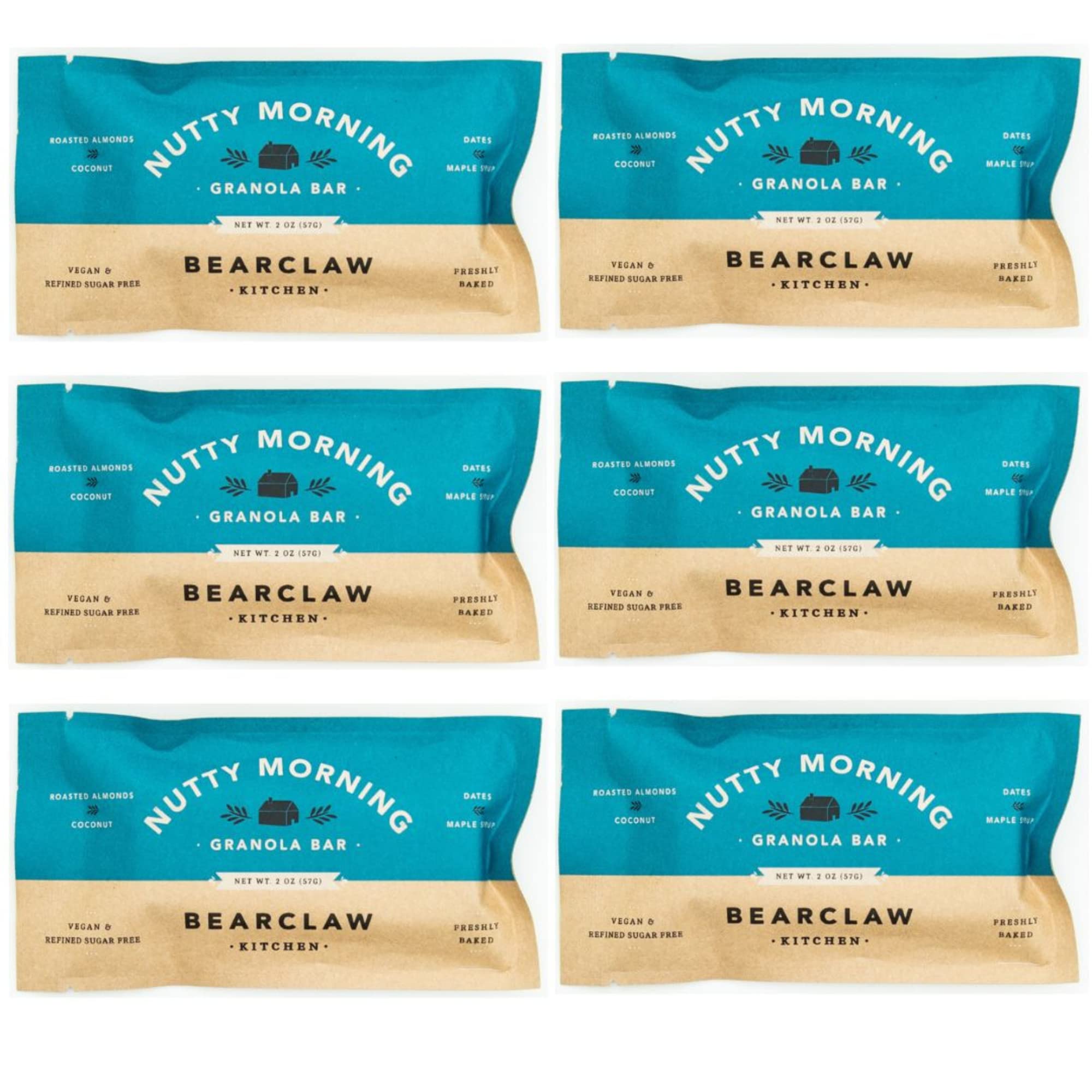 Bearclaw Kitchen Nutty Morning Granola Breakfast Bar | Roasted Almonds, Coconut, Dates, Organic Maple Syrup | Simple Ingredients, Freshly Baked (2