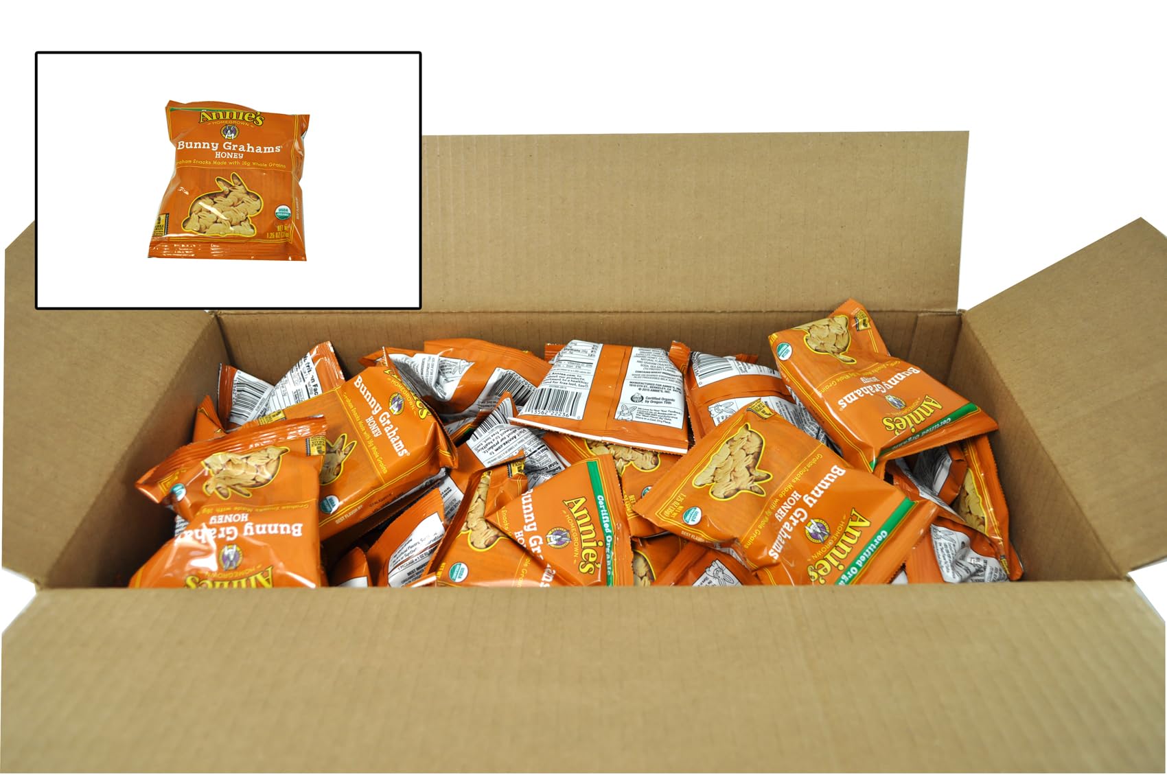 Annies Organic Honey Bunny Grahams Snack, 1.25 Ounce - 100 per case.