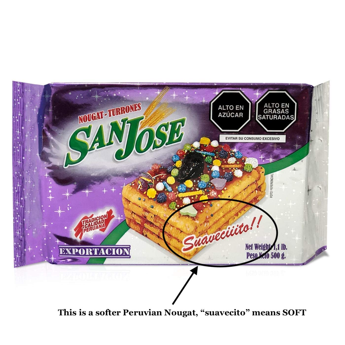 Moptrek se Turron de Dona Pepa Peruano 500 gr | Peruvian Nougat (1.1 lbs) 2 Pack
