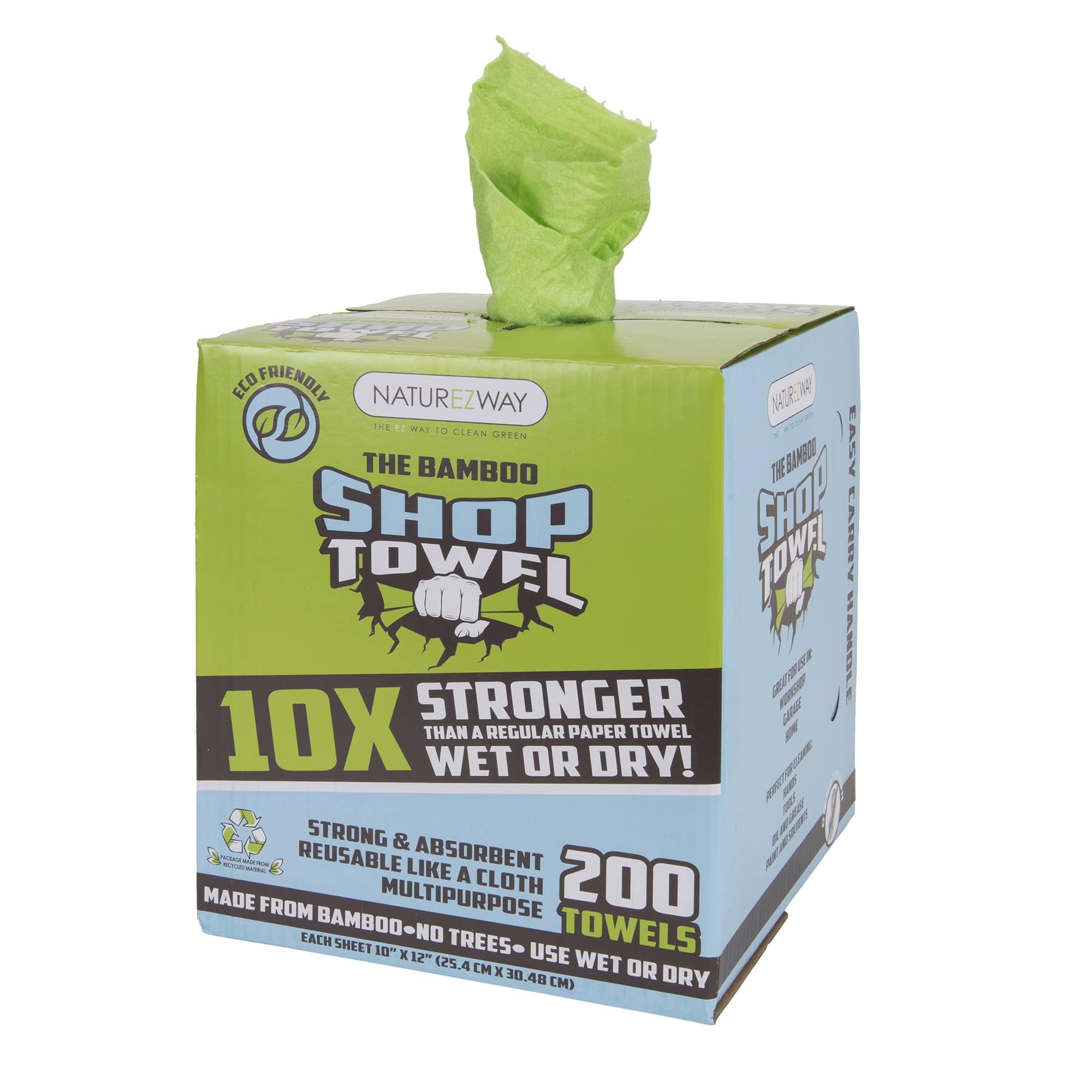 NatureZway Premium Shop Towels - 200 Sheets per Box: Ultra-Absorbent, Eco-Conscious & Durable - Ideal for Car Enthusiasts