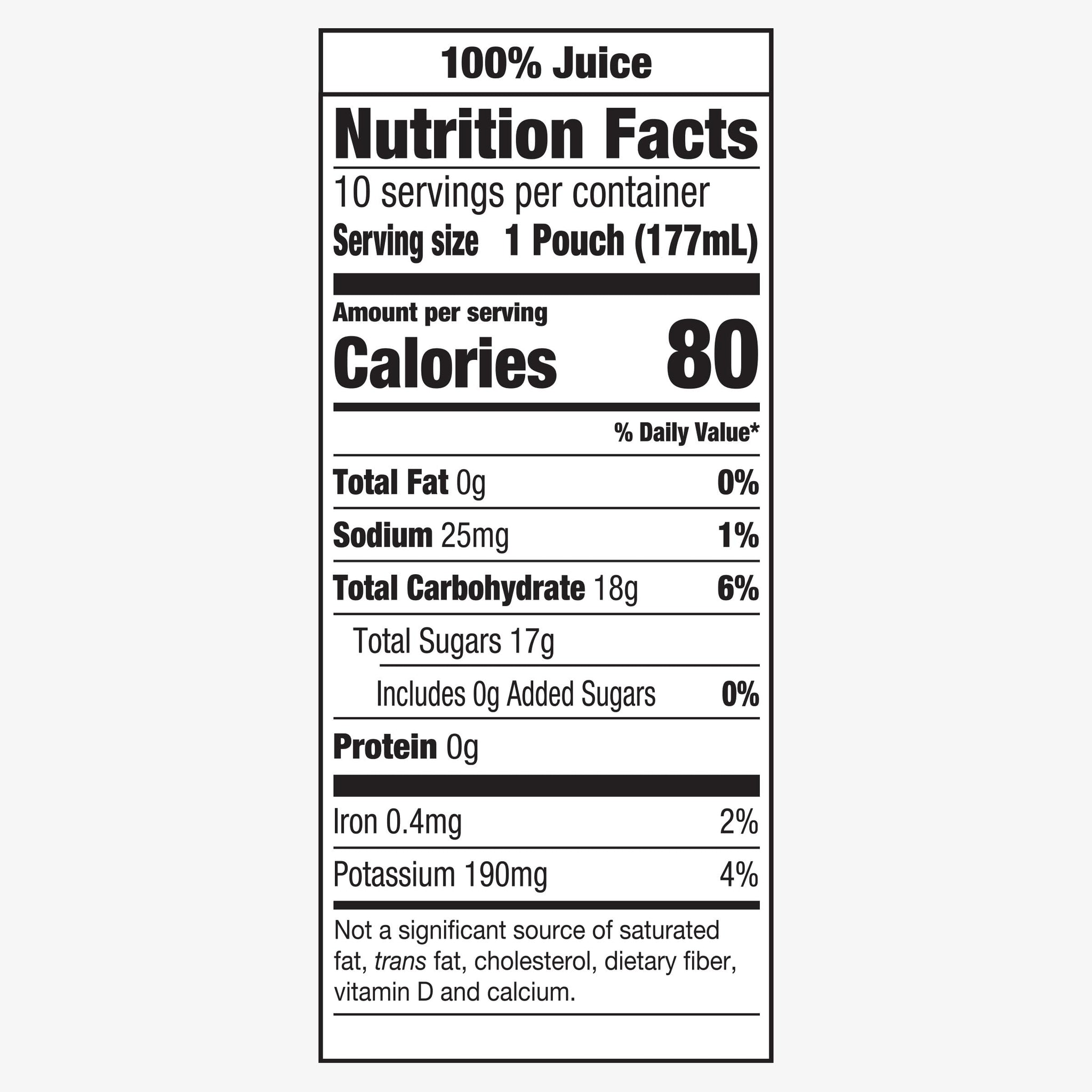 Capri Sun 100% Juice Fruit & Veg Juice Blend from Concentrate, 10 Pouches, for School Lunches and On-the-Go Hydration, Peach Mango Punch, All Natural
