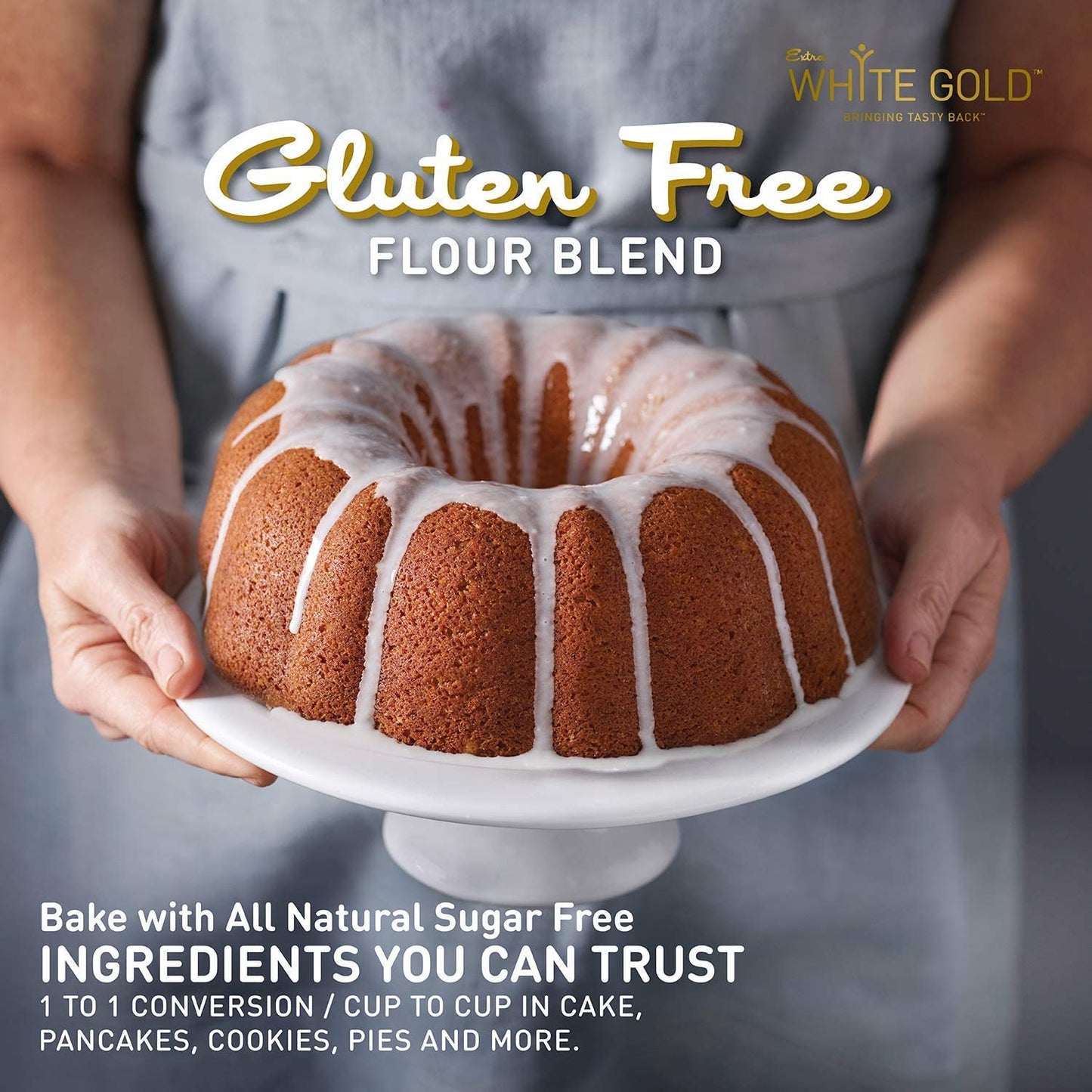 Extra White Gold All Purpose Flour, Wheat Flour Substitute, Vegan, Multi-Purpose blend, Certified Gluten Free, Certified Free of Top Allergens 15.9 oz