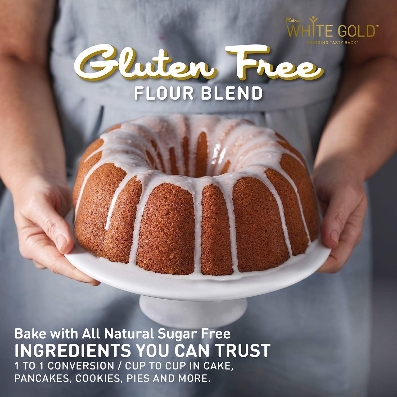 Extra White Gold All Purpose Flour, Wheat Flour Substitute, Vegan, Multi-Purpose blend, Certified Gluten Free, Certified Free of Top Allergens 15.9 oz