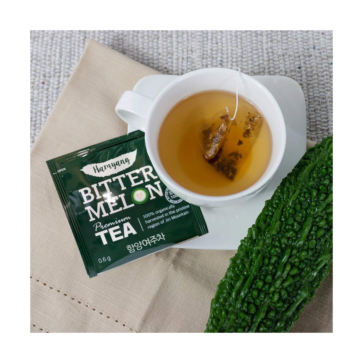 Hamyang Premium 100% All-Natural Bitter Melon Tea 3 Pack Teabags (60 Teabags Total)