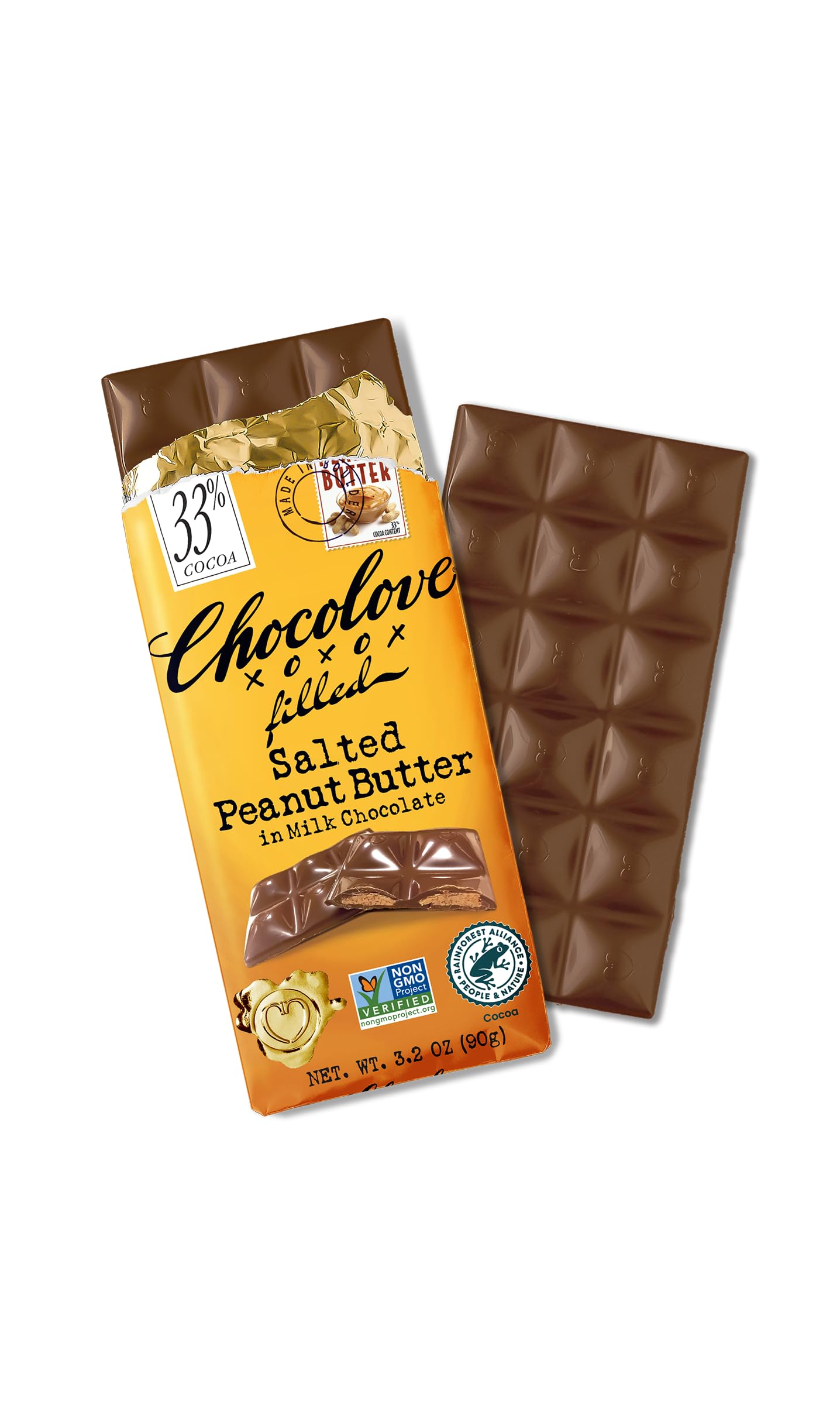 Chocolove, Salted Peanut Butter Milk Chocolate Bar, 3.17 Ounce