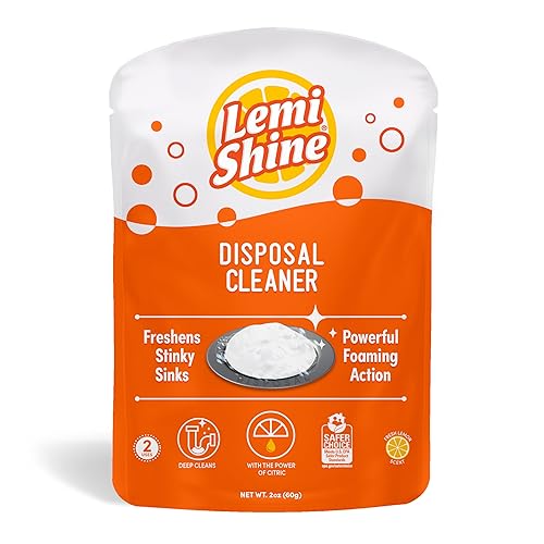 Lemi Shine Garbage Disposal Cleaner and Deodorizer Powered By Citric Acid | Foam Cleaner For Kitchen Garbage Disposal with a Natural, Fresh Lemon