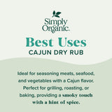 Simply Organic Cajun Dry Rub, Certified Organic, Gluten Free, Kosher | 0.88 Ounce (Pack of 1)