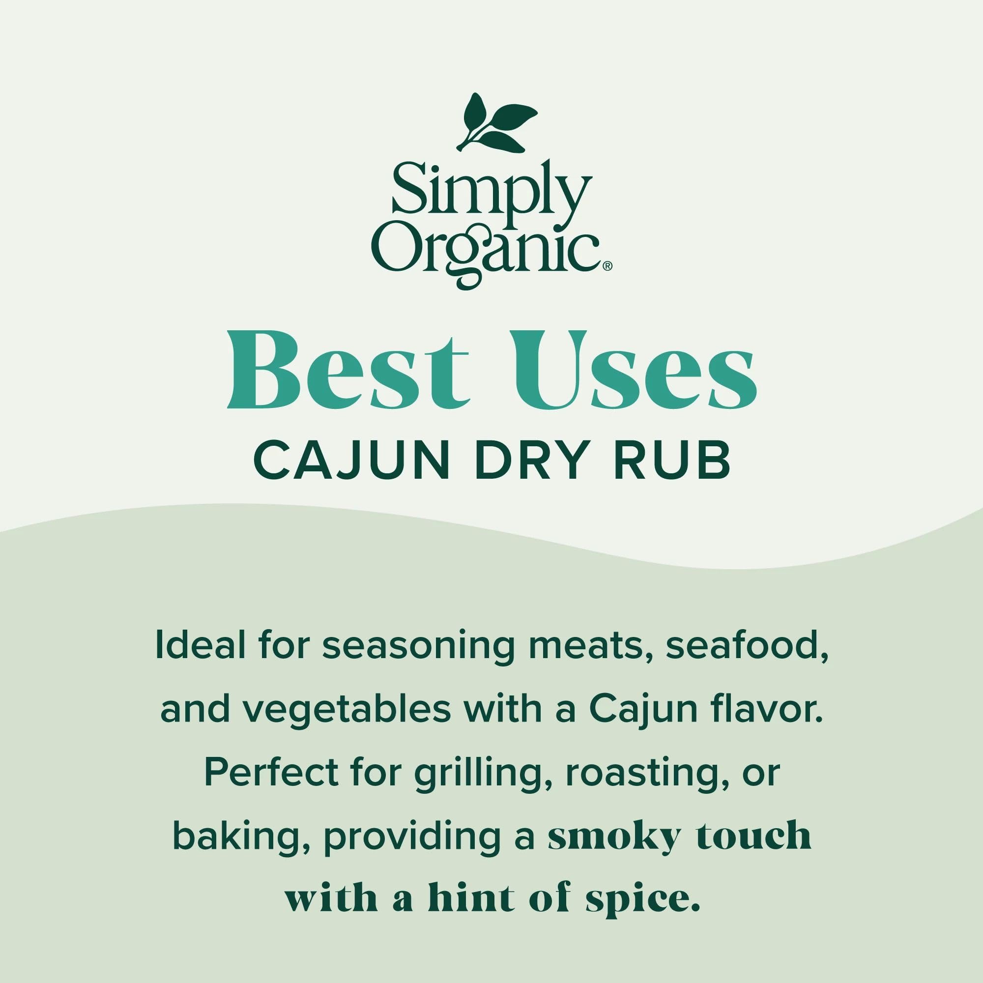 Simply Organic Cajun Dry Rub, Certified Organic, Gluten Free, Kosher | 0.88 Ounce (Pack of 1)