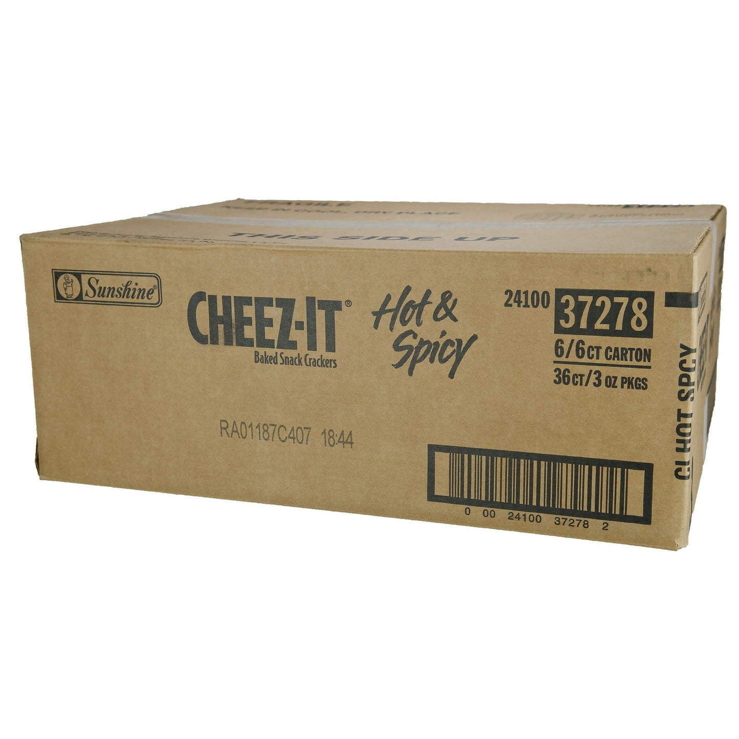 Cheez-It Baked Snack Cheese Crackers, Hot & Spicy, 18oz Trays (6 count)
