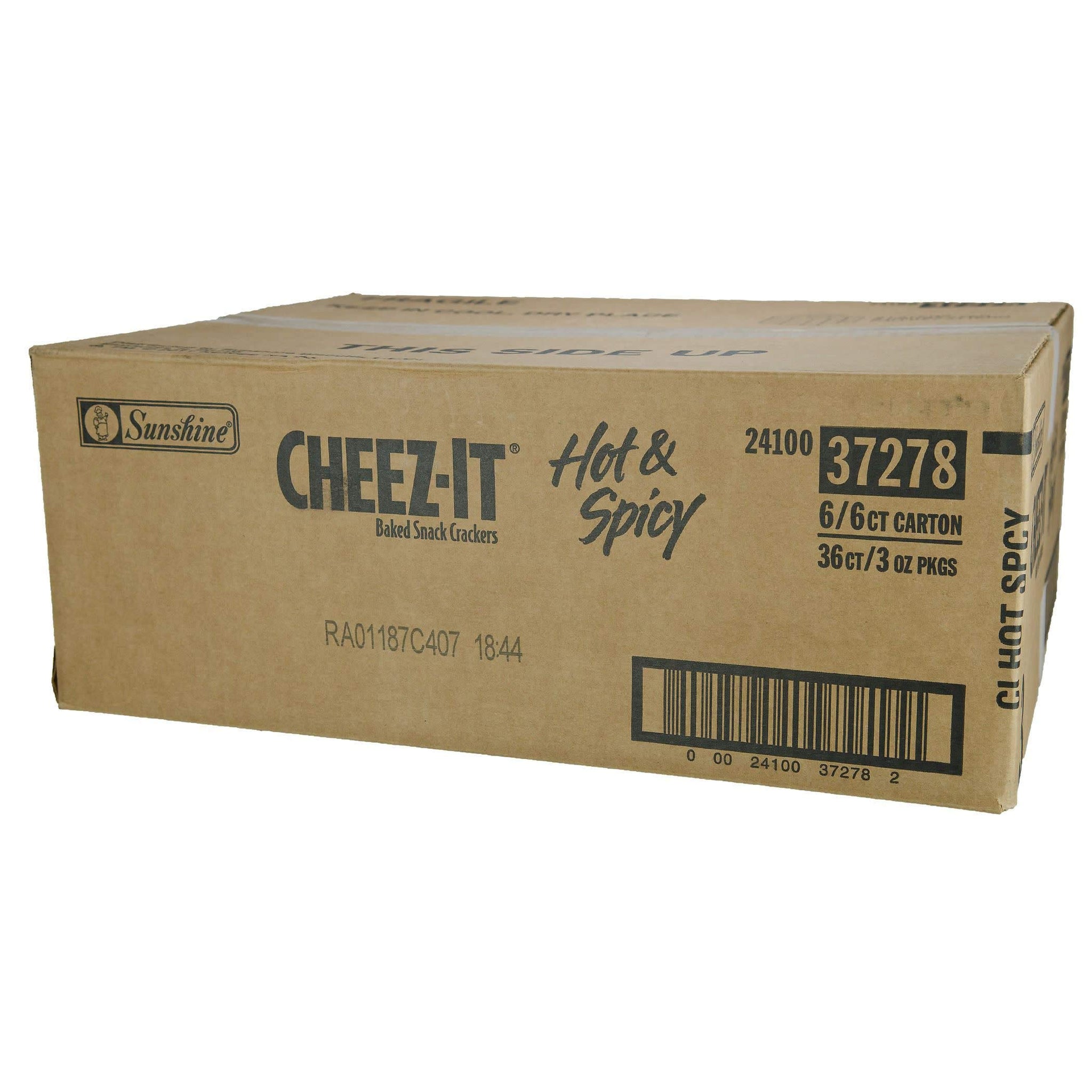 Cheez-It Baked Snack Cheese Crackers, Hot & Spicy, 18oz Trays (6 count)