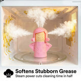 Aivwis Angry Mama Microwave Oven Steam Cleaner, Angry Mom Microwave Cleaner, Just Add Vinegar and Water, Cut Cleaning Time by Half (Pink)